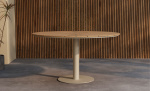 Byt till bild nr 2 (AGUSTIN Matbord D120 Beige/Teak)