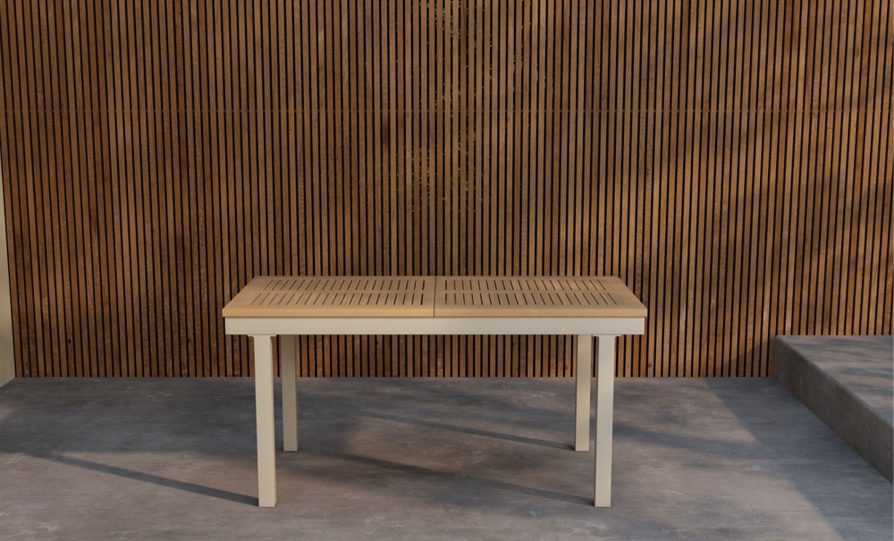 Bild nr 2 (PAZ Matbord 160/240 Beige/Teak)