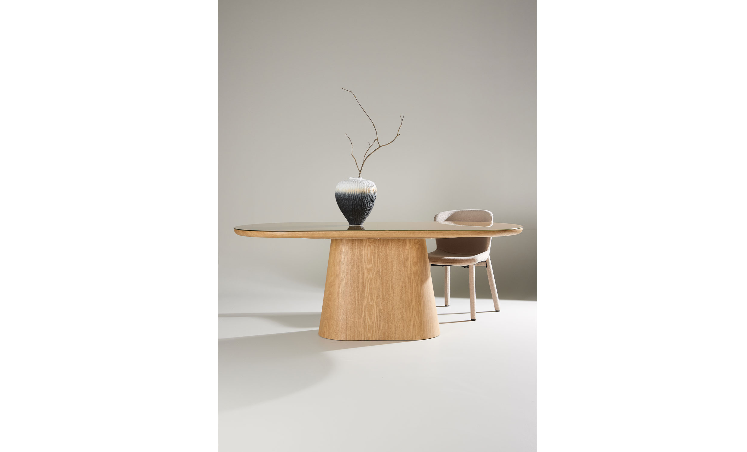 CONRAD Matbord Natur/Glas