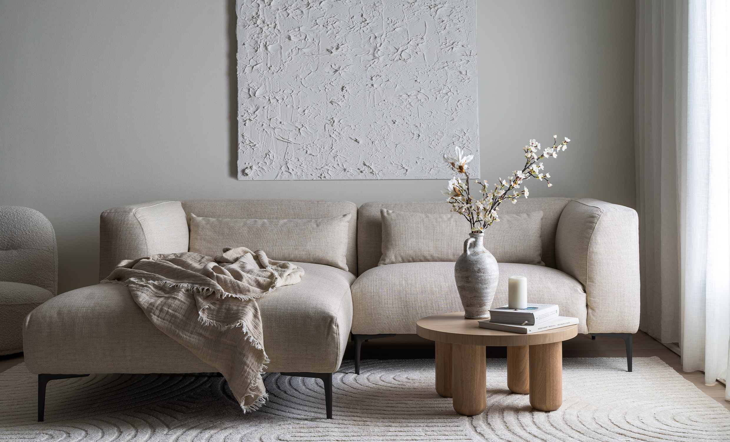 VLA Divansoffa Vnster Ljusbeige