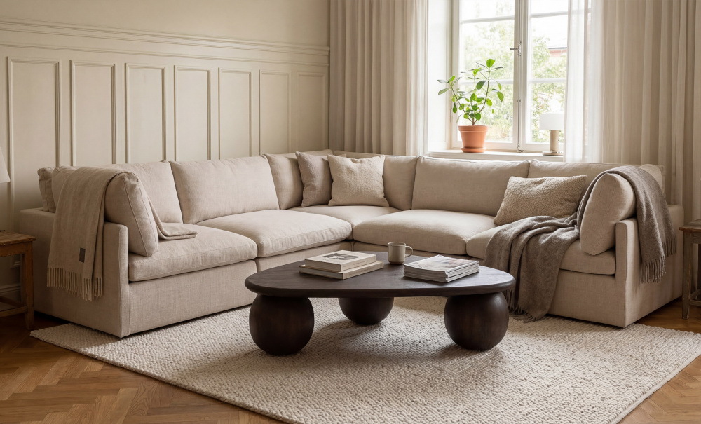 Bild nr 2 (CEDAR Hörnsoffa Vändbar Beige)