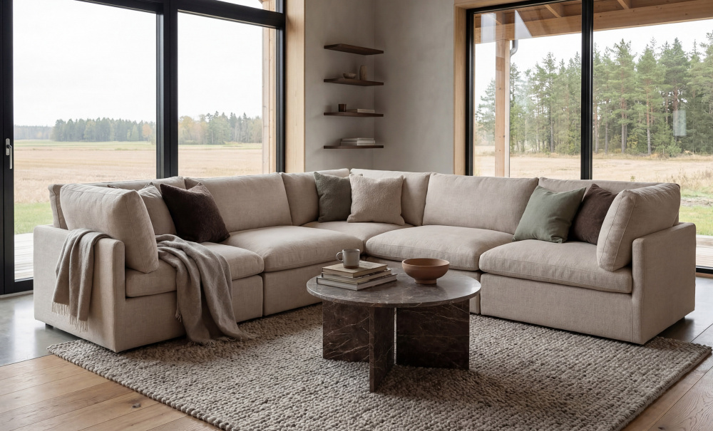Bild nr 4 (CEDAR Hörnsoffa Vändbar Beige)