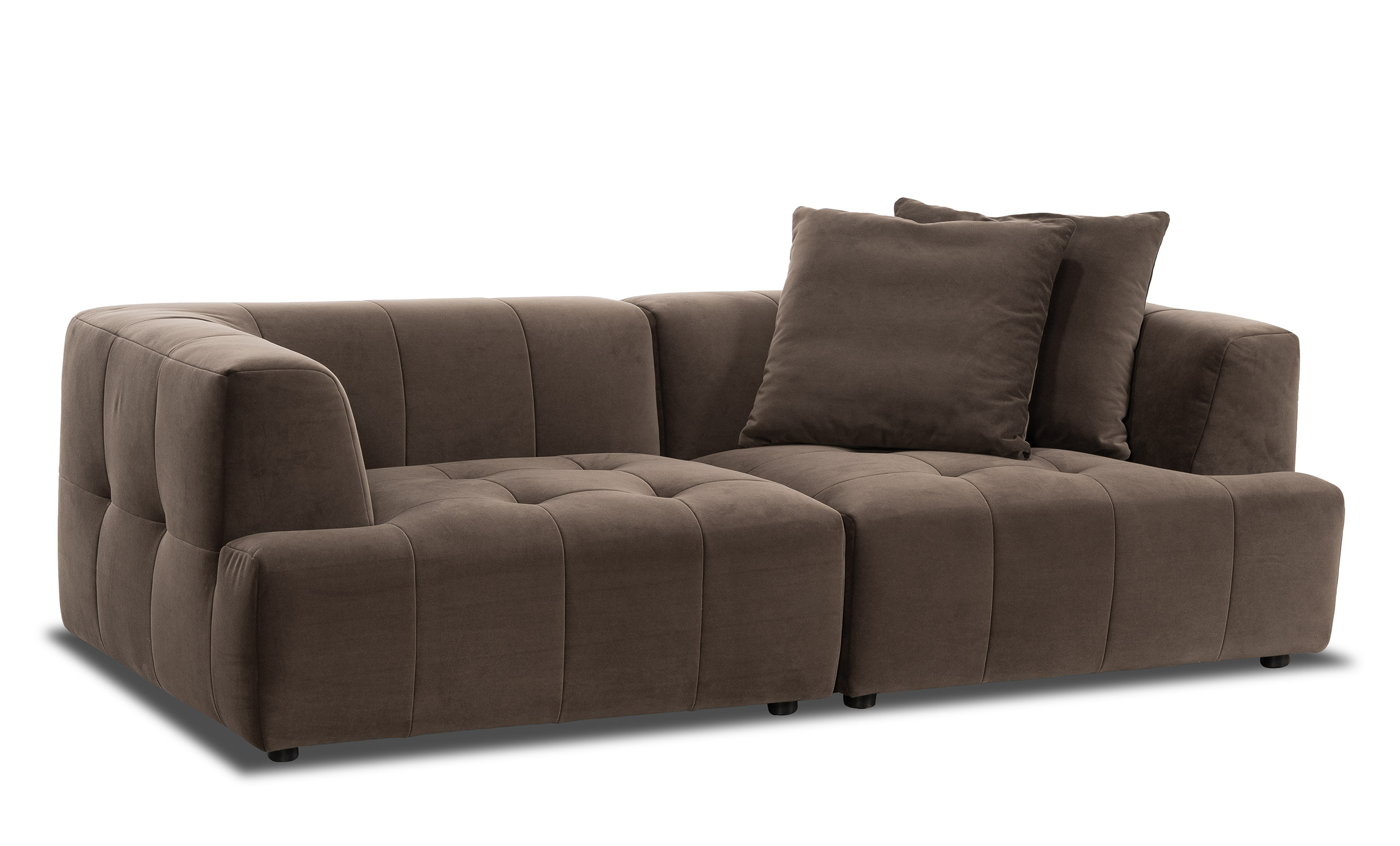COCO 3-sitssoffa Sammet Brun