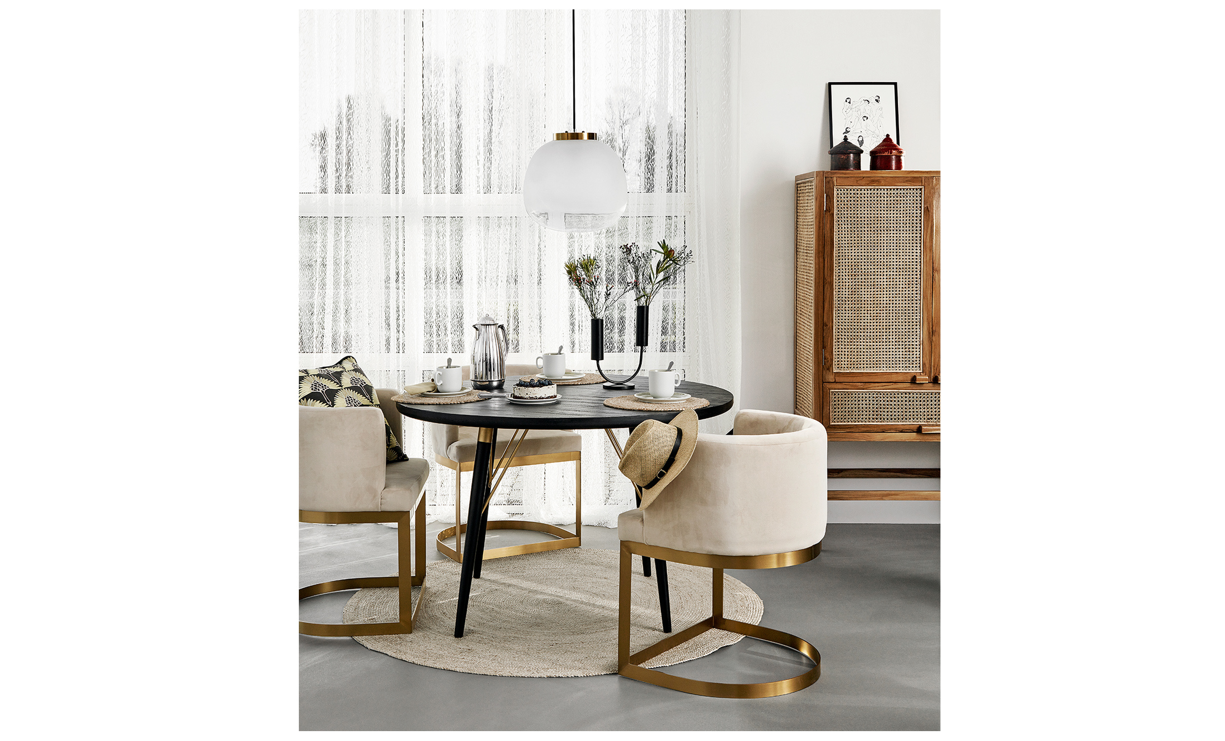CHANTAL Matbord 120 Svart