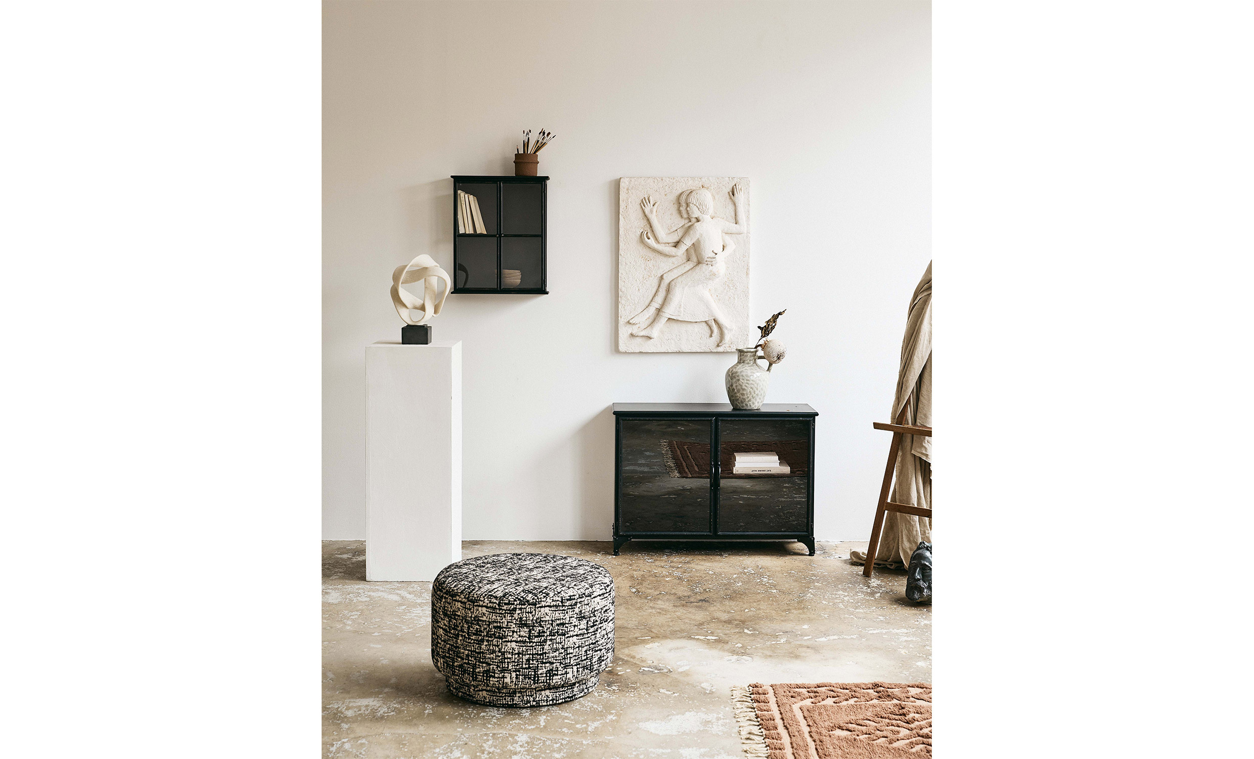 BOMU Puff Svart/Vit
