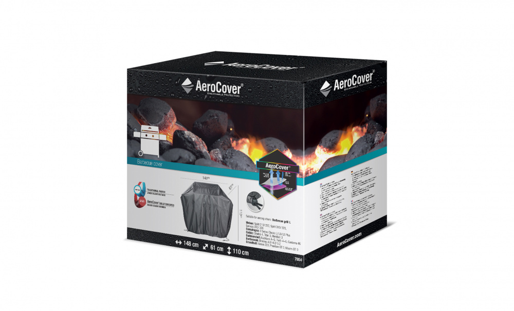 AEROCOVER Grillskydd 148x61x110 Antracit i gruppen Utemöbler / Förvaring / Möbelskydd hos SoffaDirekt.se (7854)