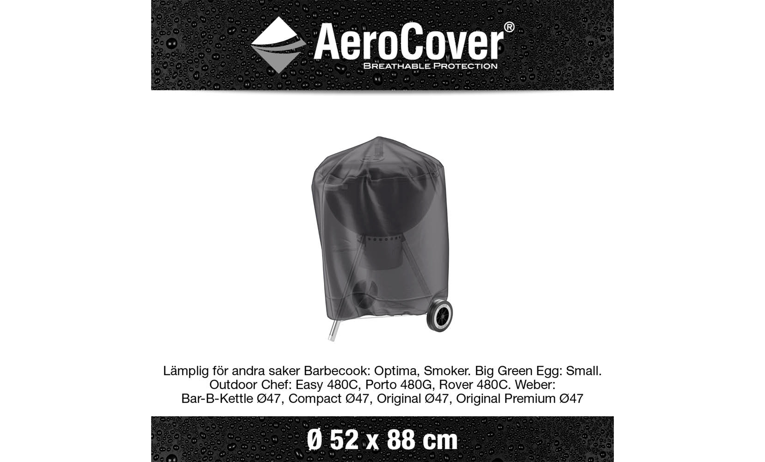 AEROCOVER Kolgrillskydd 47 Antracit