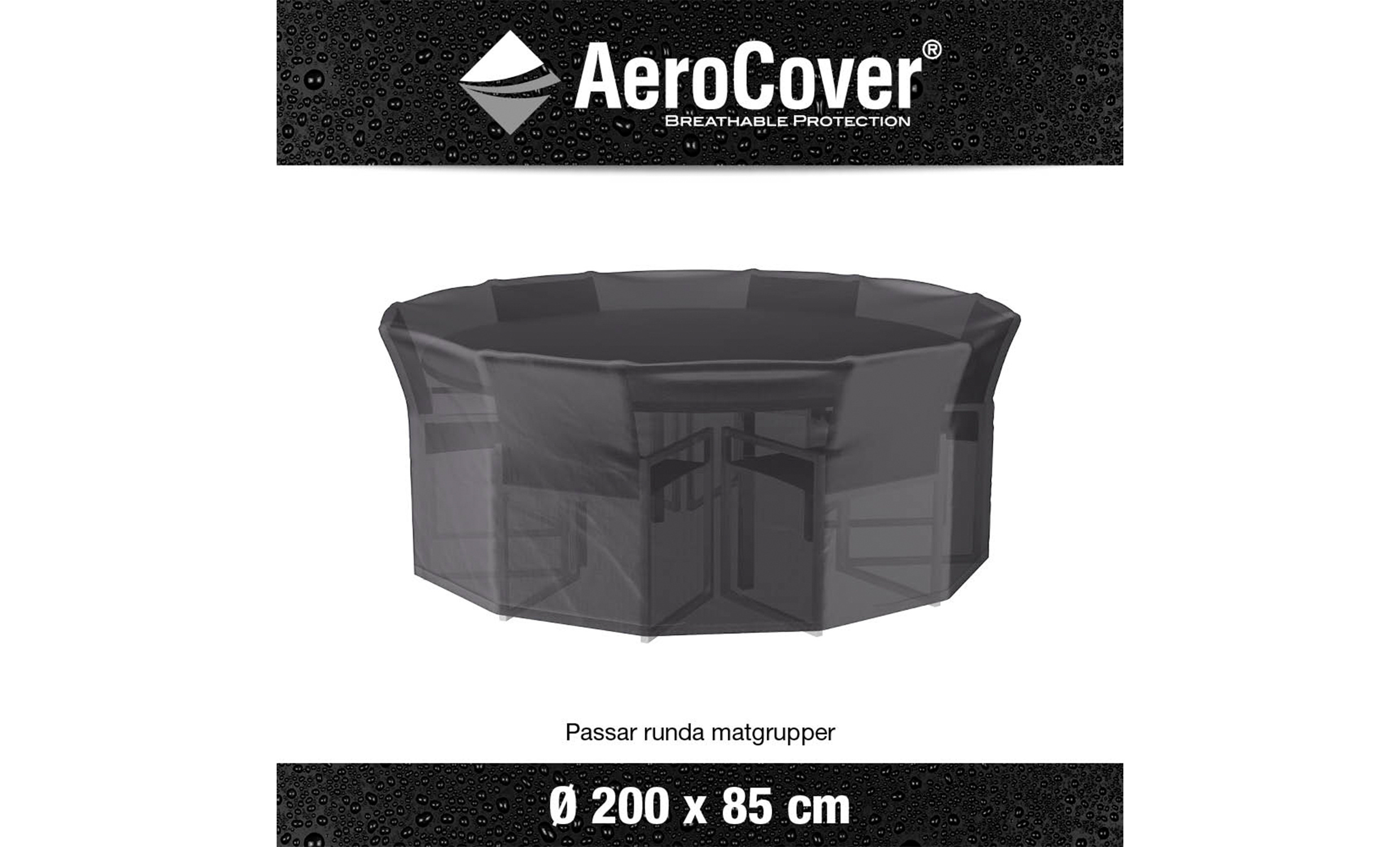 AEROCOVER Mbelskydd Rund 200 Antracit