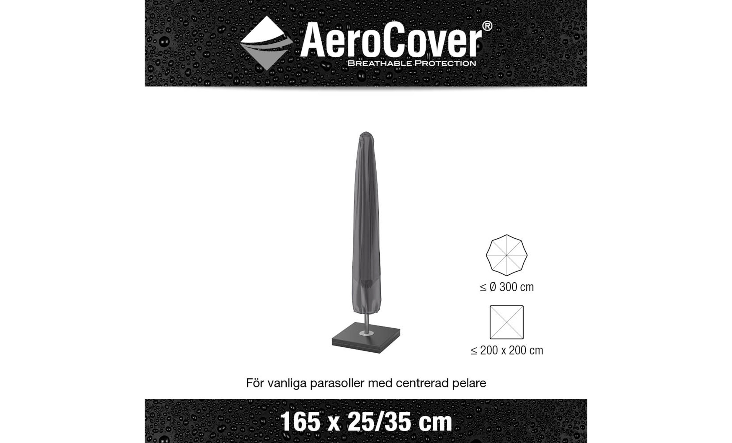 AEROCOVER Parasollskydd 165 Antracit