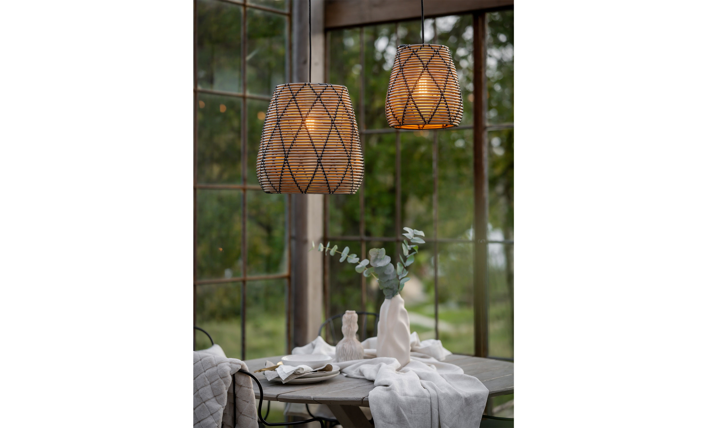 LOLLO Taklampa 28cm Natur/Svart