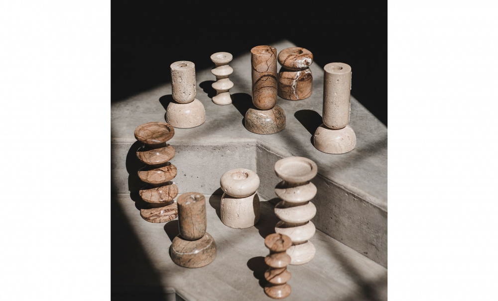 Bild nr 2 (CYRENE Ljusstake Marmor Beige)