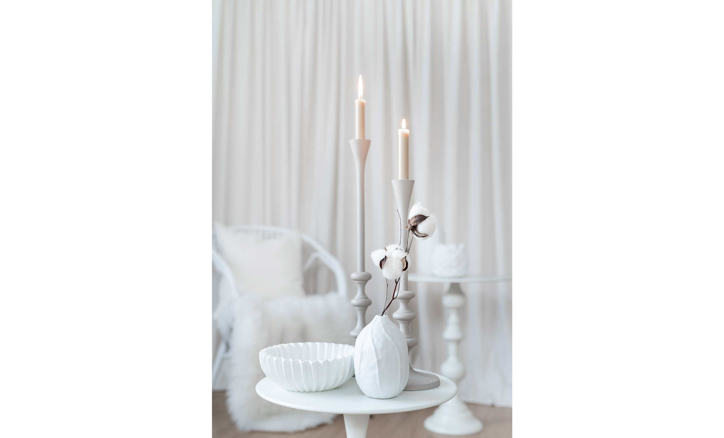 MALIA Ljusstake Beige L