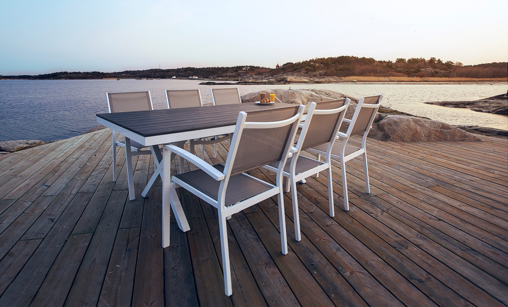 LEONE Trdgrdsstol Vit/Gr i gruppen Utembler / Trdgrdsstolar / Stolar hos SoffaDirekt.se (9-4211-50-7)