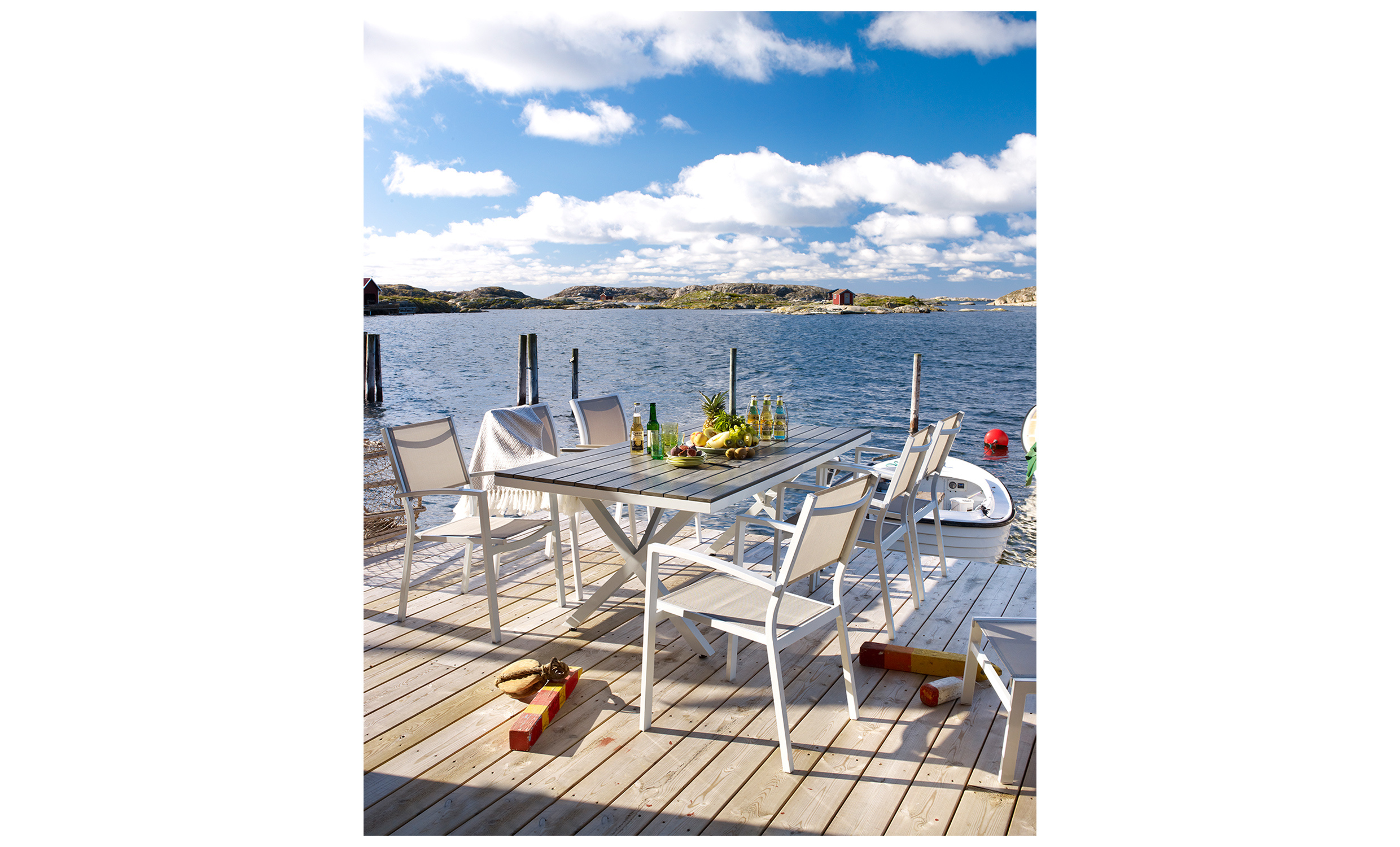 LEONE Trdgrdsbord Vit/Gr