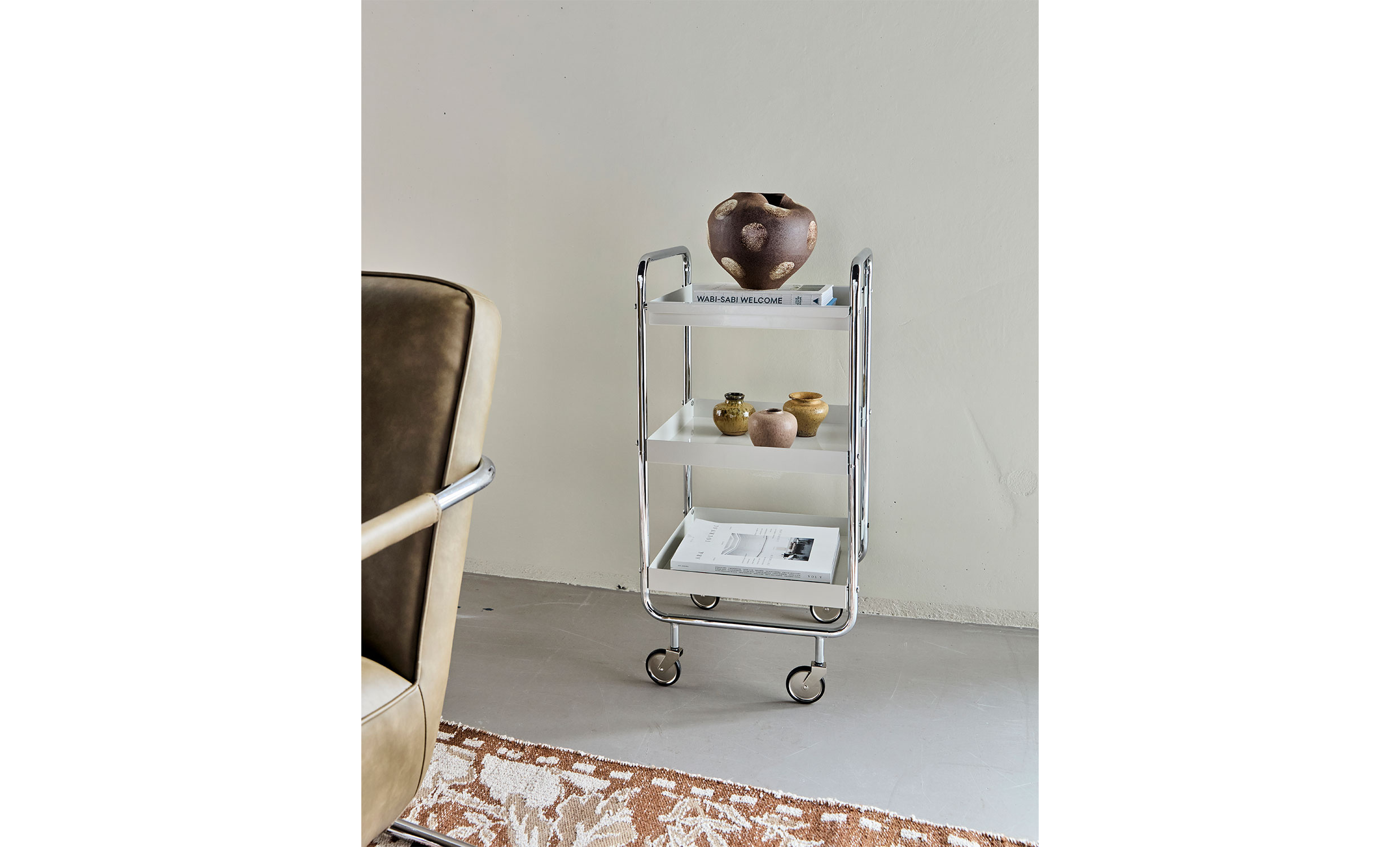 ROLL Serveringsvagn Silver Finish