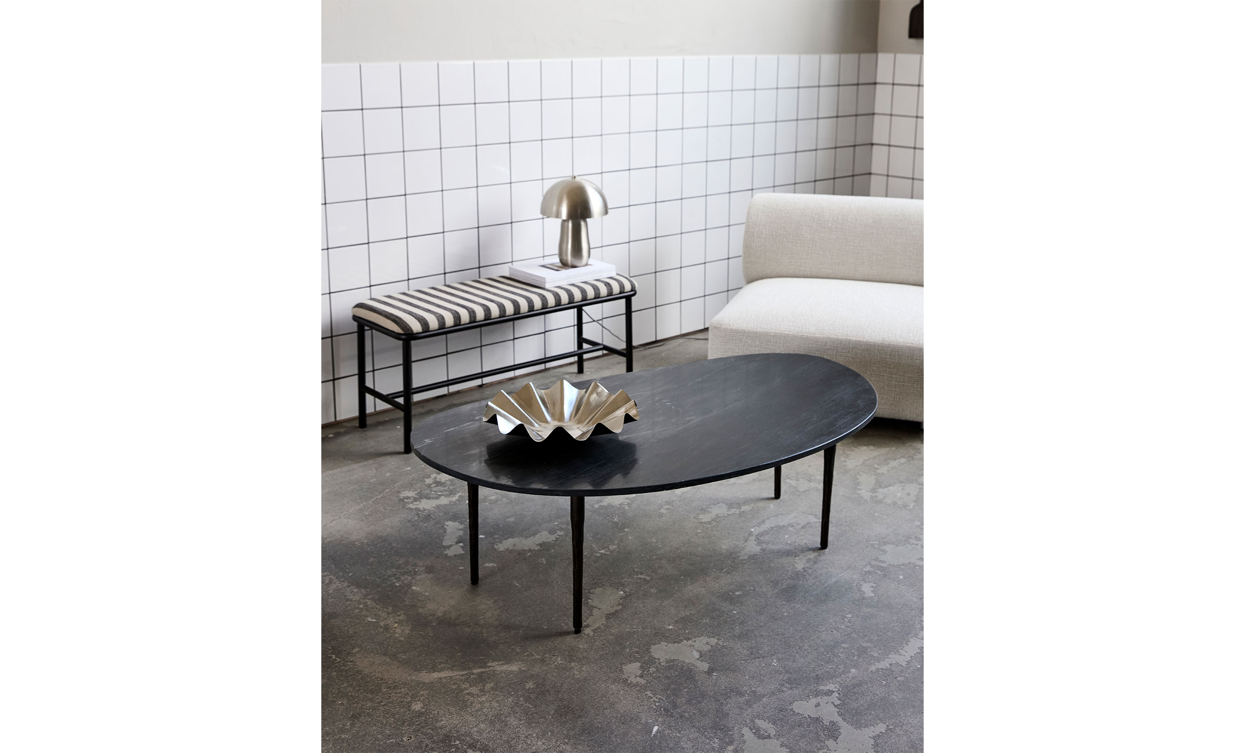 EDA Soffbord 73X130 Svart marmor