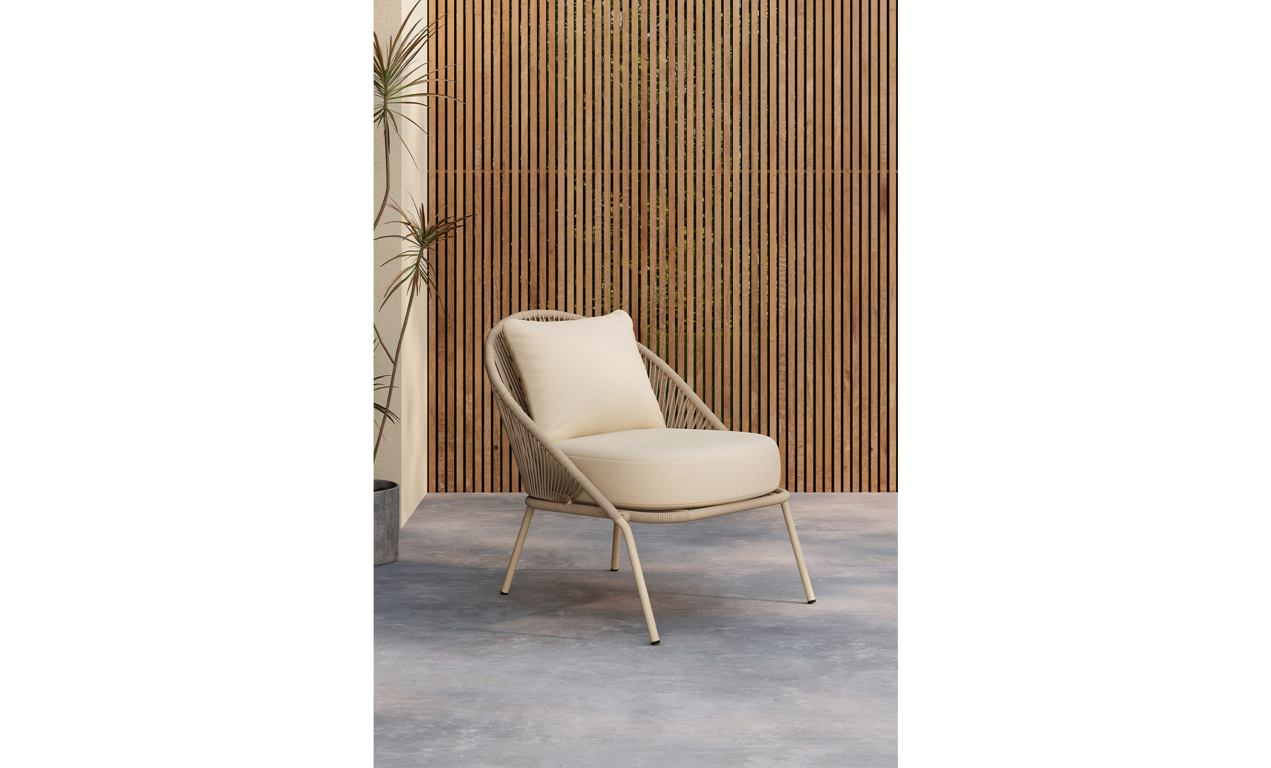 MALKOLM Loungestol Beige