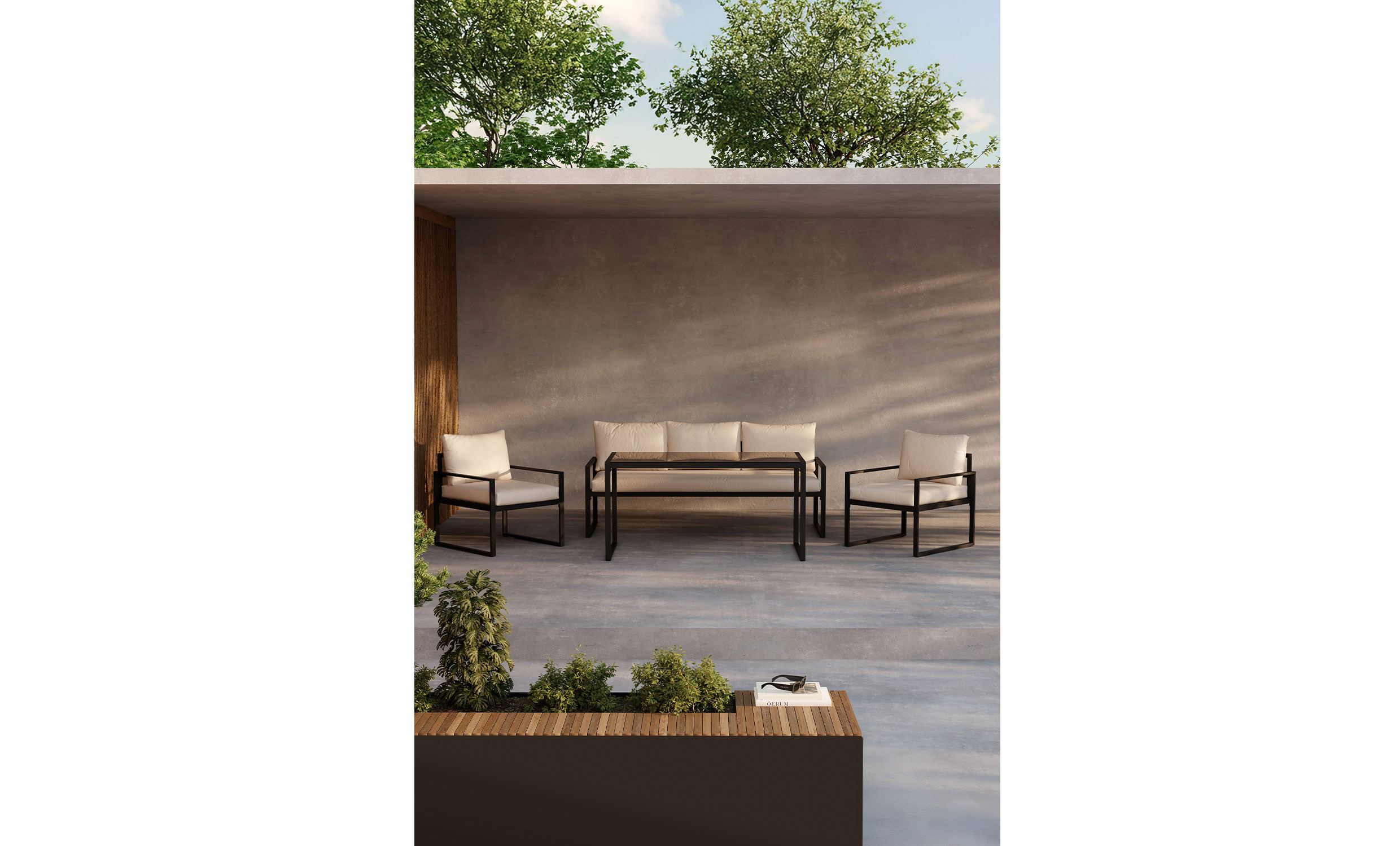 CATTIS Soffgrupp Svart/Beige