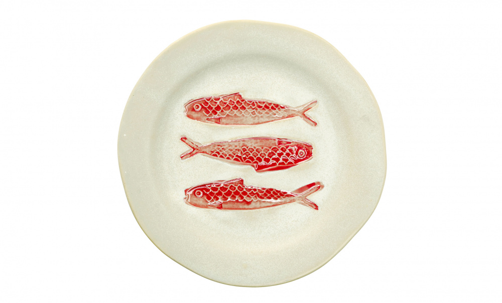 Bild nr 2 (TALLRIK Stengods 21cm Offwhite/R�d)