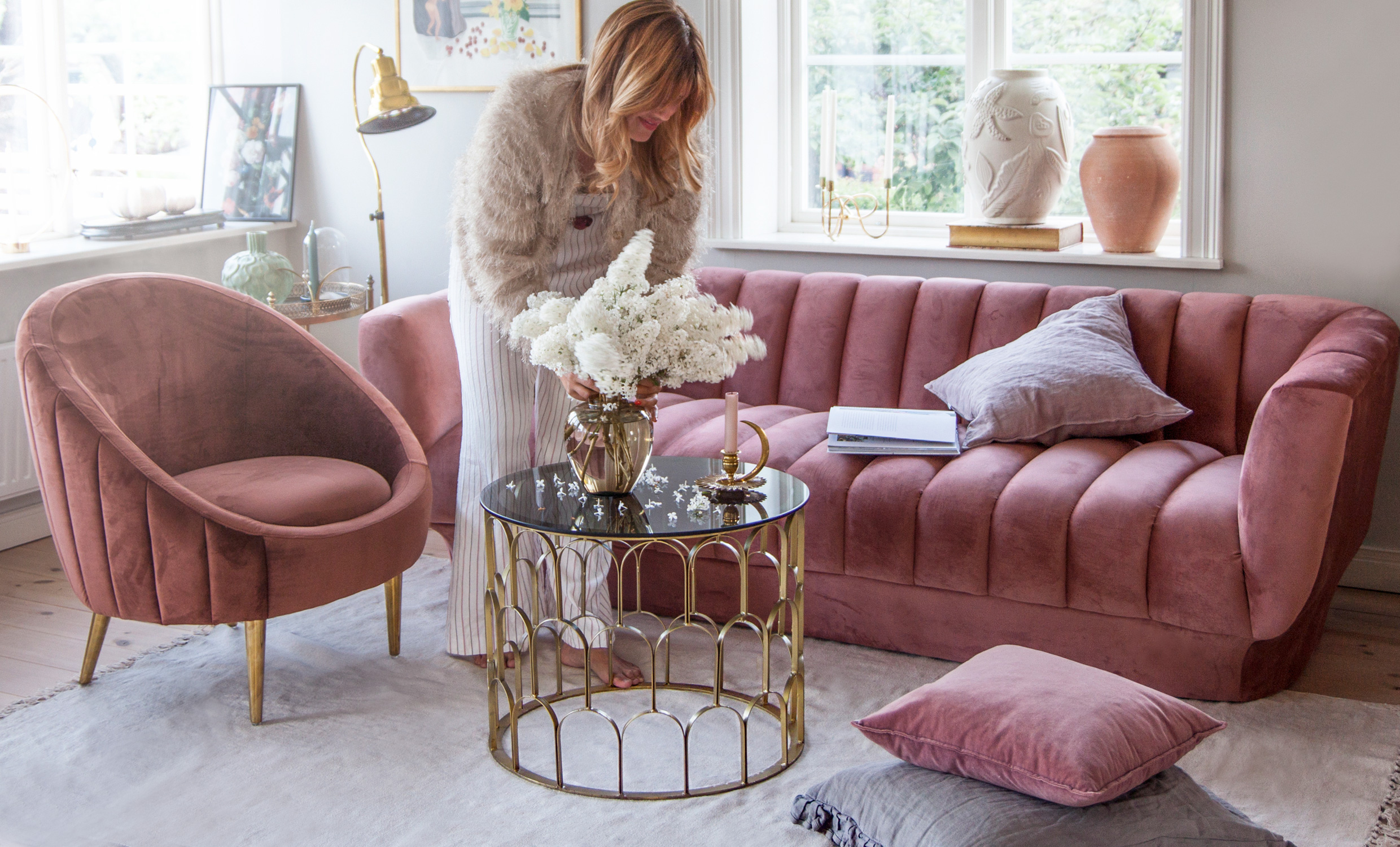 LE-BON 3-sits Salmon Pink