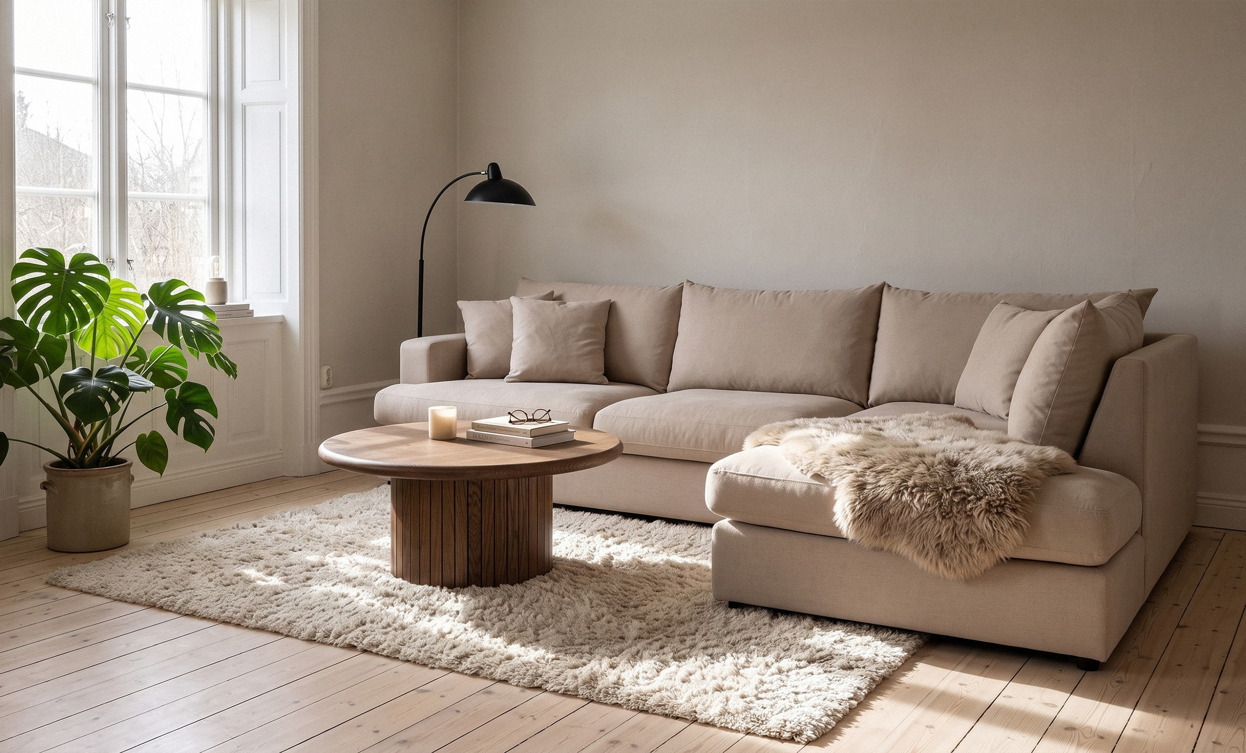 BOLNUEVO L-Soffa Höger Beige