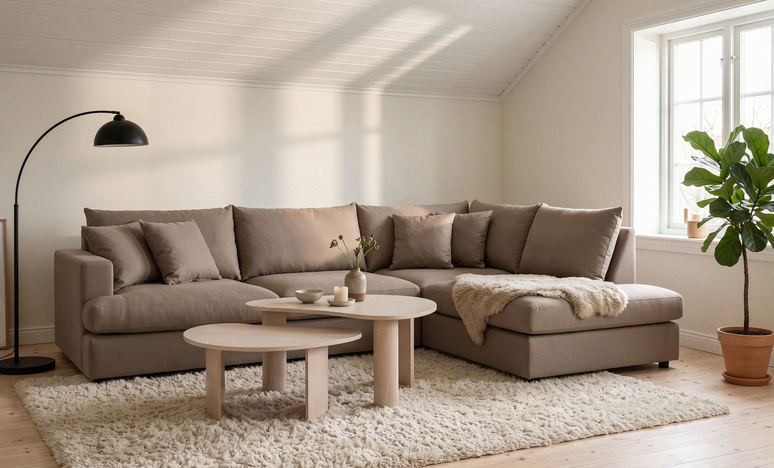 BOLNUEVO L-Soffa Höger Mullvad
