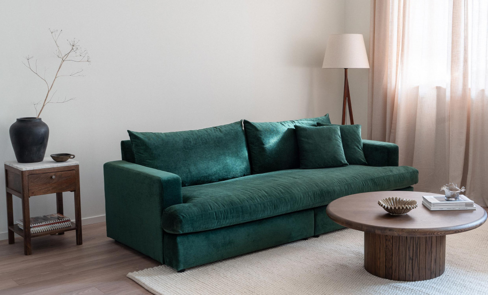 BOLNUEVO 3-sitssoffa Hel Dyna Grn i gruppen Vardagsrum / Soffor / 3-sits soffor hos SoffaDirekt.se (BOL-3S-1SCU-CON10)