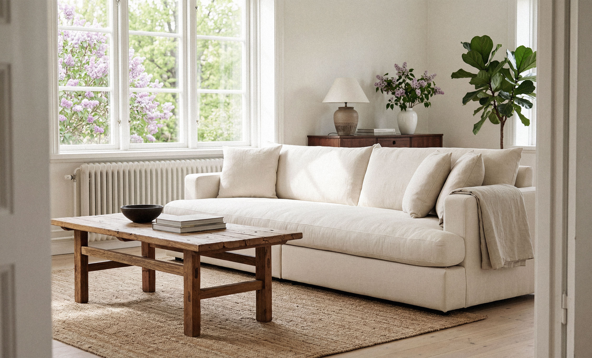 BOLNUEVO 4-sitssoffa Hel Dyna Offwhite