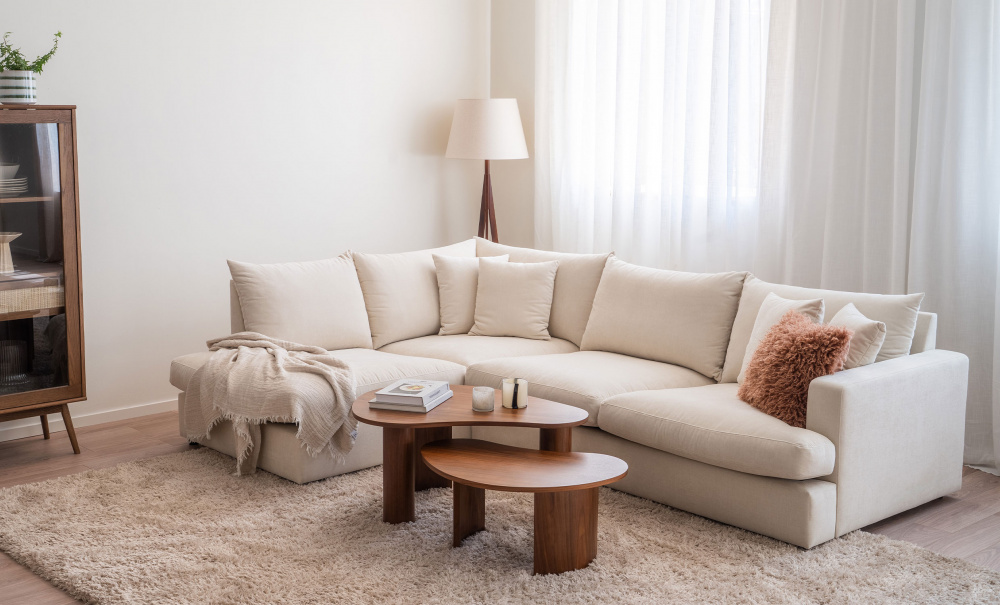 BOLNUEVO L-Soffa Vnster Offwhite i gruppen Vardagsrum / Soffor / Hrnsoffor hos SoffaDirekt.se (BOL-A3-CON1)