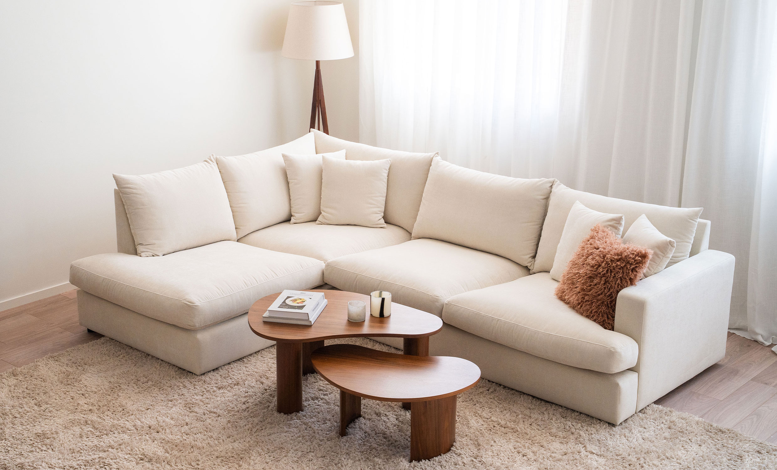 BOLNUEVO L-Soffa Vnster Beige