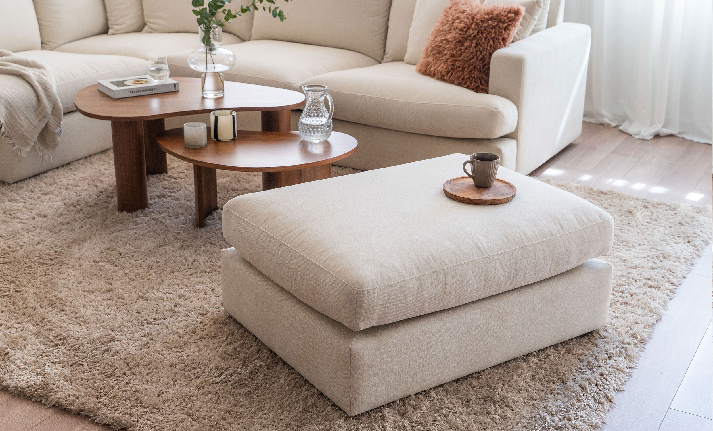 BOLNUEVO Fotpall Beige