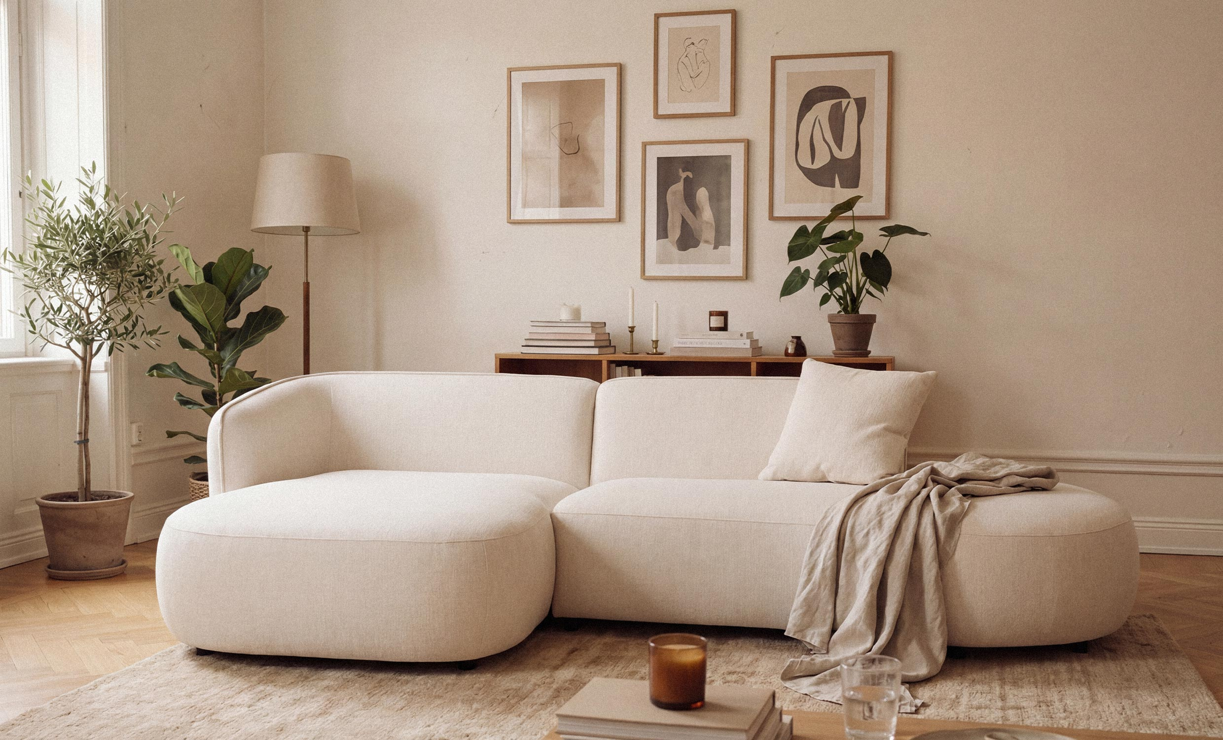 CALELLA Divansoffa Vänster Offwhite