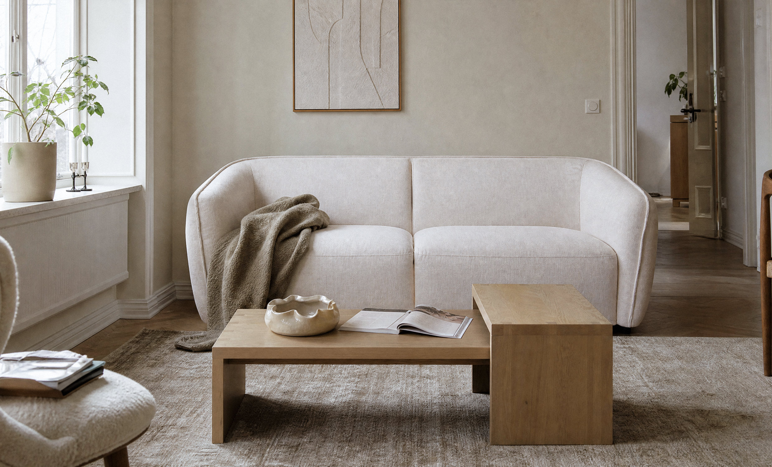 CALELLA 3-sitssoffa Offwhite