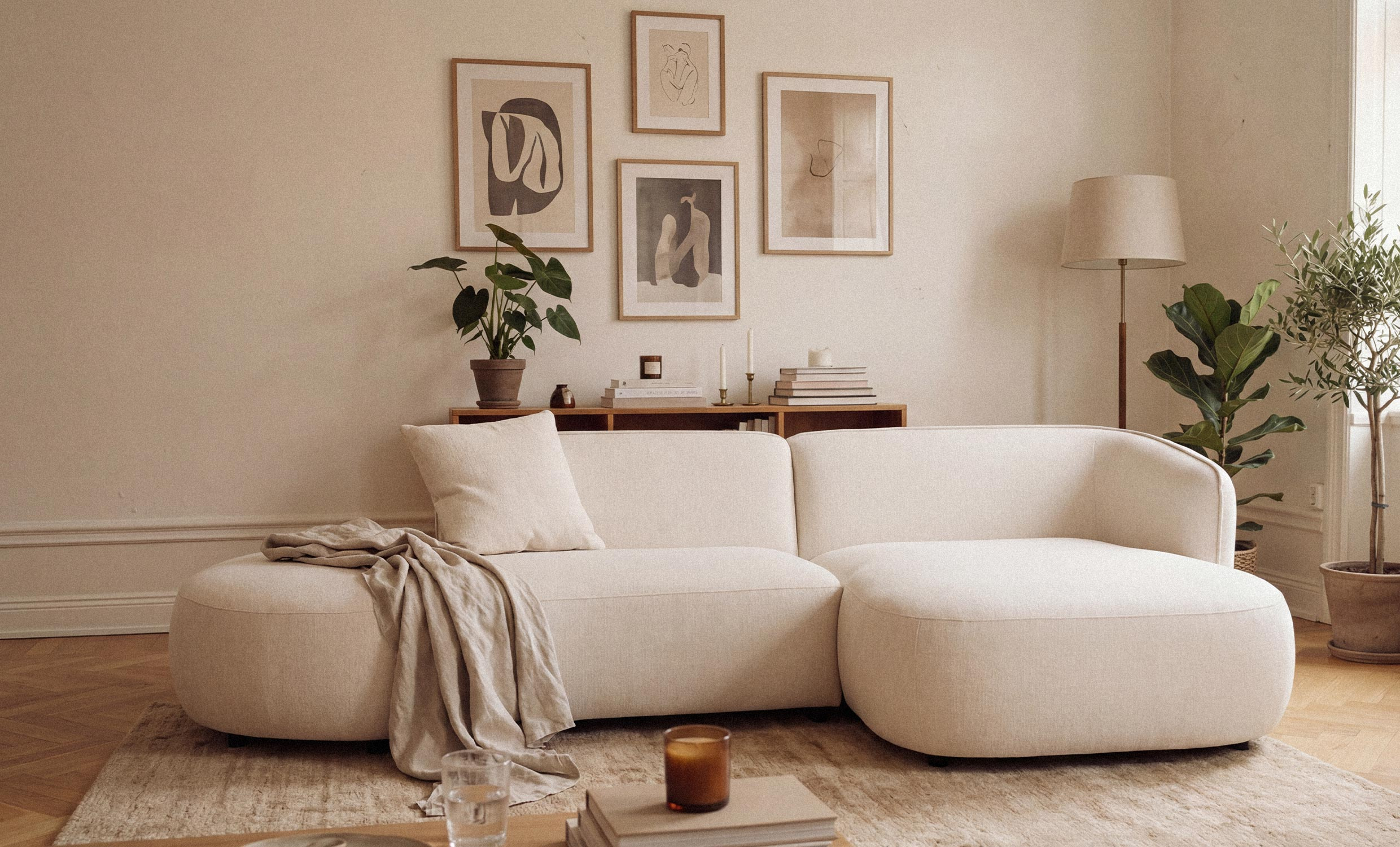 CALELLA Divansoffa Höger Offwhite