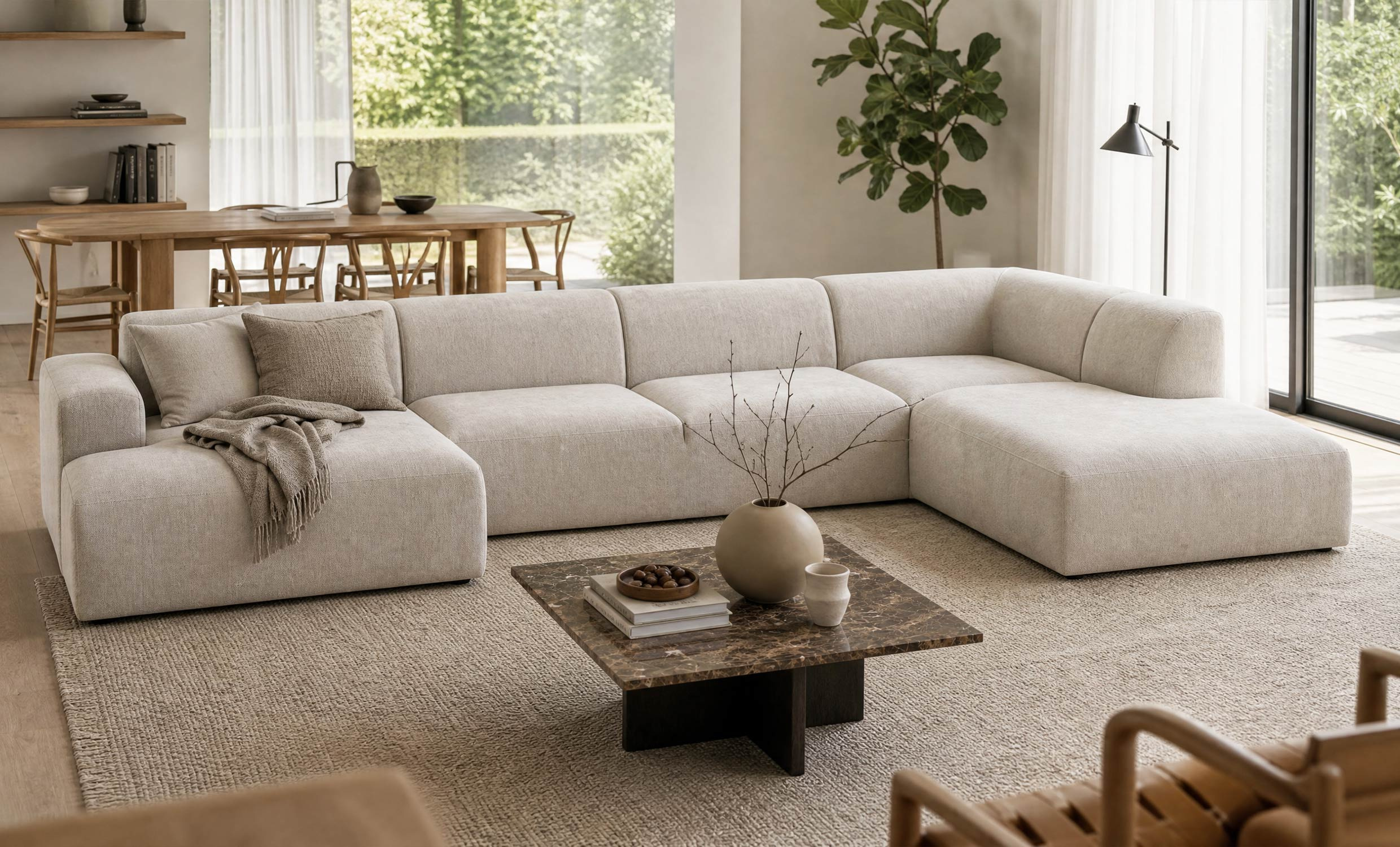 CASTILLA U-Soffa Höger Greige
