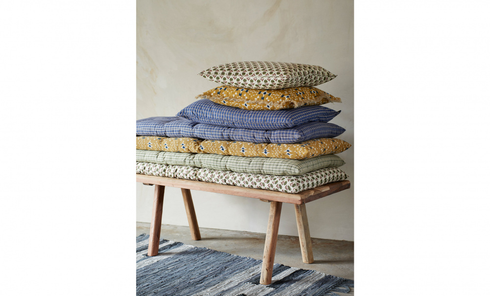 KUDDFODRAL 50x70 Rutig Bl i gruppen Mattor & Textil / Prydnadskuddar / Kuddfodral hos SoffaDirekt.se (CCP-5070-243)