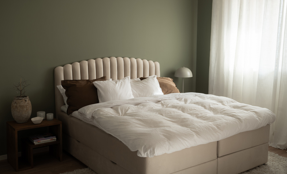 DANVIK/PRIMO 180 Sngpaket Sammet Beige i gruppen Sovrum / Sngar / Sngar 180 hos SoffaDirekt.se (DAN-PRISG180-MO02)