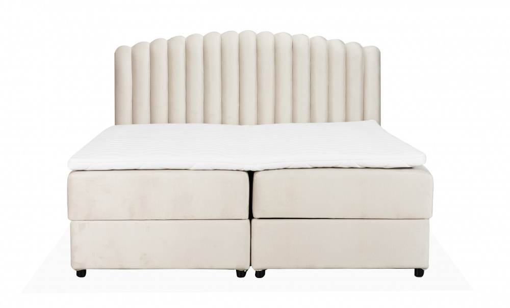 DANVIK/PRIMO 180 Sngpaket Sammet Beige i gruppen Sovrum / Sngar / Sngar 180 hos SoffaDirekt.se (DAN-PRISG180-MO02)