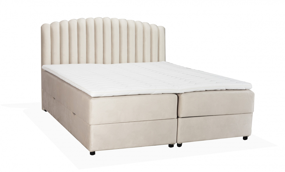 DANVIK/PRIMO 180 Sngpaket Sammet Beige i gruppen Sovrum / Sngar / Sngar 180 hos SoffaDirekt.se (DAN-PRISG180-MO02)