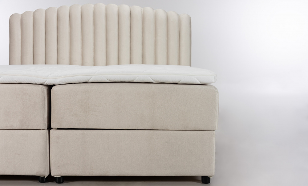 DANVIK/PRIMO 180 Sngpaket Sammet Beige i gruppen Sovrum / Sngar / Sngar 180 hos SoffaDirekt.se (DAN-PRISG180-MO02)