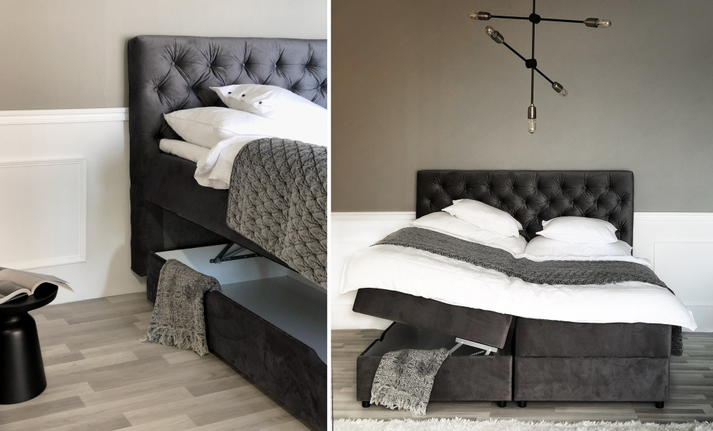 DANVIK 90 Boxsng Sammet Mrkgr i gruppen Sovrum / Sngar / Sngar 90 hos SoffaDirekt.se (DAN90MON92)