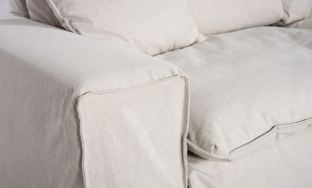 DOVER Grand Deluxe 3-sitssoffa Linnebeige i gruppen Vardagsrum / Soffor / 3-sits soffor hos SoffaDirekt.se (DO3SBR002)