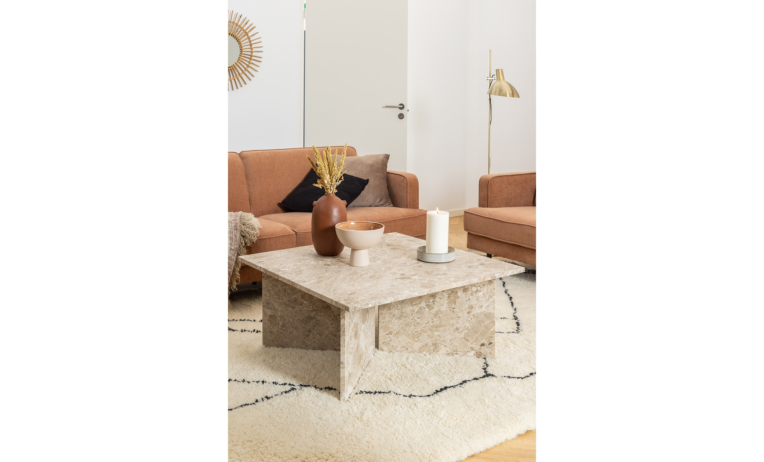 VERA Soffbord 90 Marmor Beige