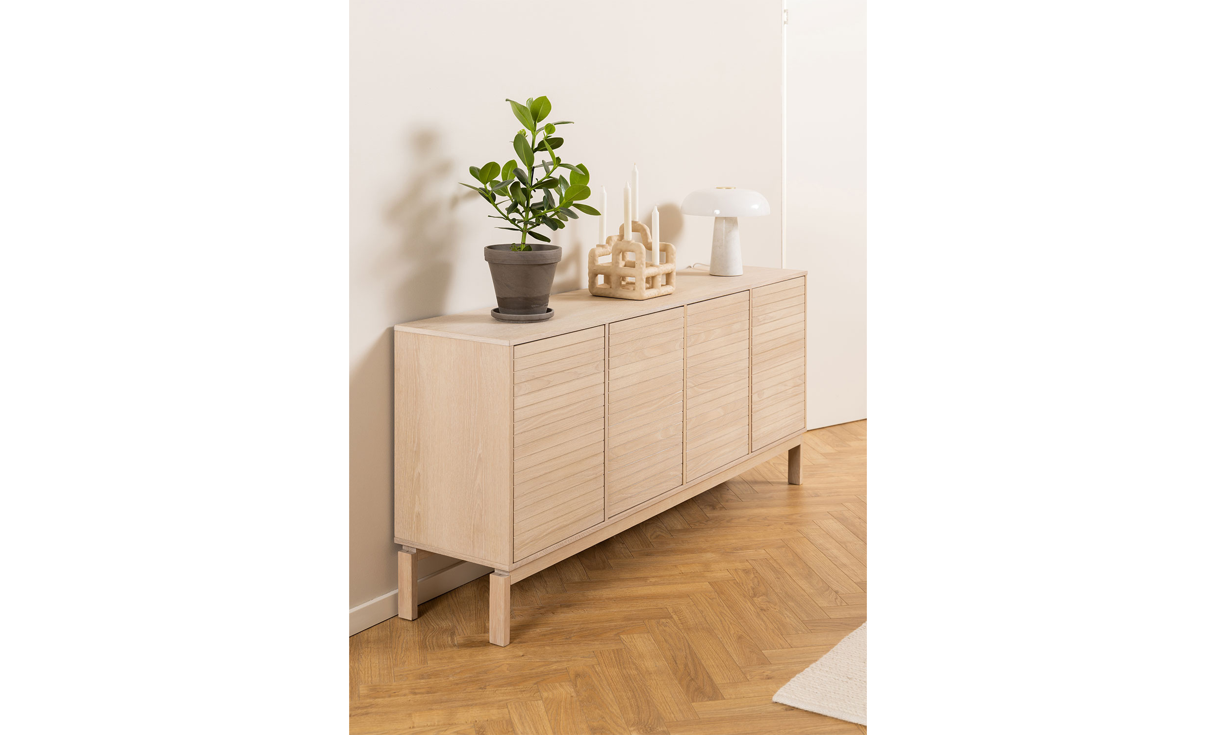 SOLVEIG Sidobord 180 Vit