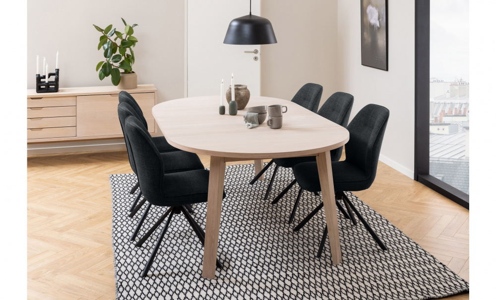 MATILDA Matbord 120-220 Vitoljad i gruppen Matplats / Bord / Matbord hos SoffaDirekt.se (H000023040)