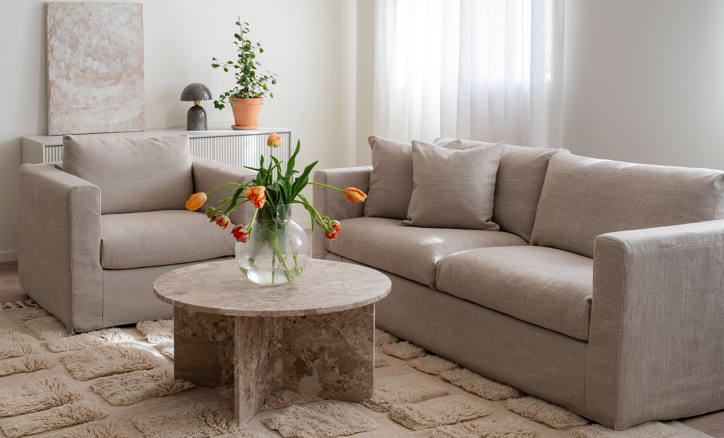 VERA Soffbord Marmor Beige