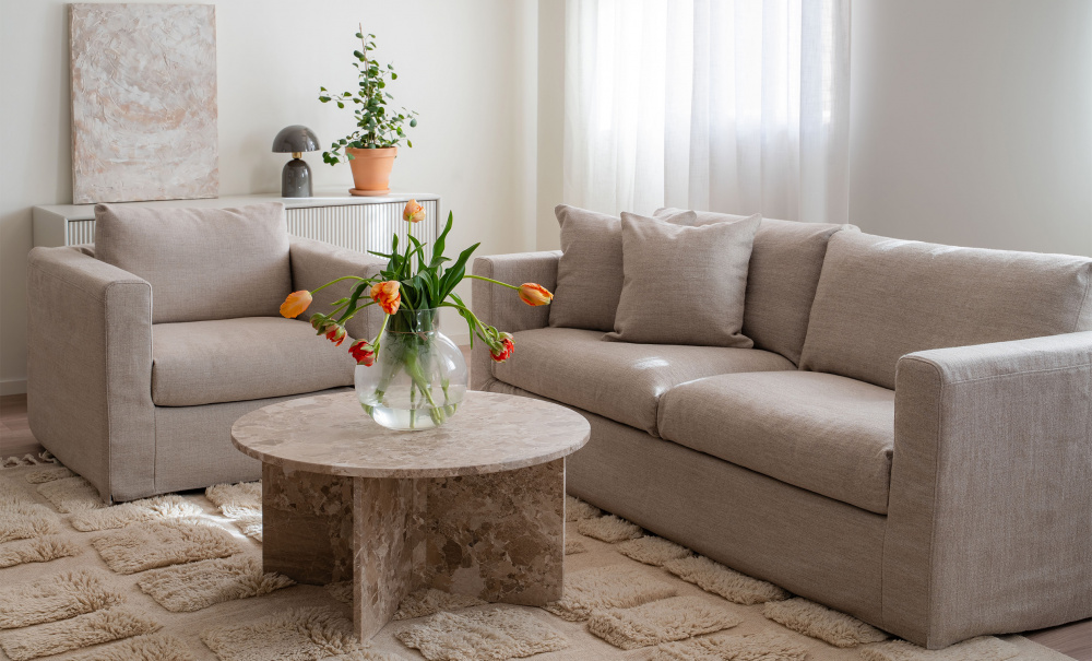 VERA Soffbord Marmor Beige i gruppen Vardagsrum / Soffbord / Marmorbord hos SoffaDirekt.se (H000023598)