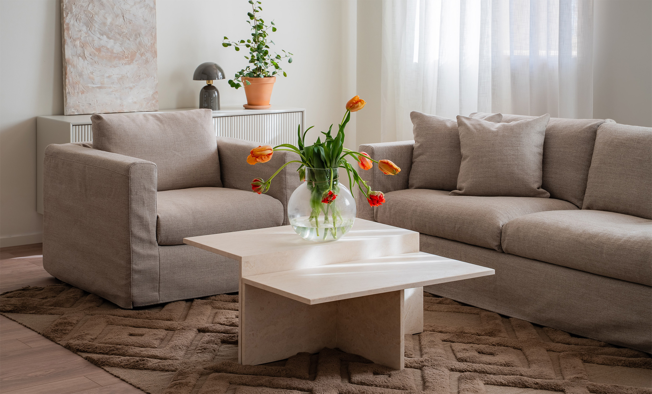 VERA Soffbord 90x90 Beige