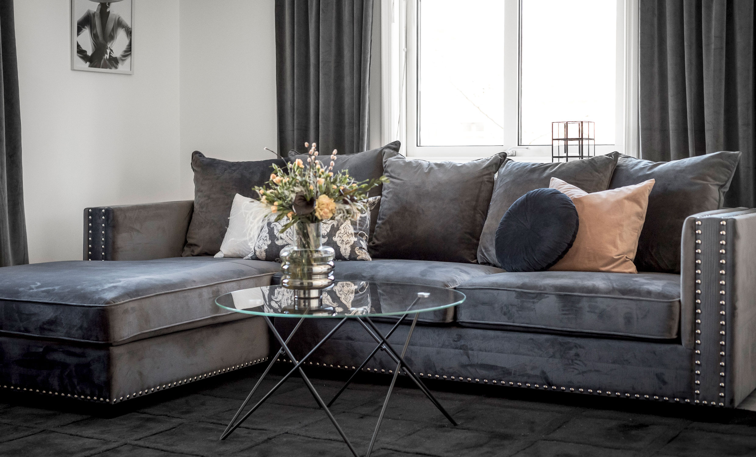 MANHATTAN Divansoffa Vnster Mrkgr