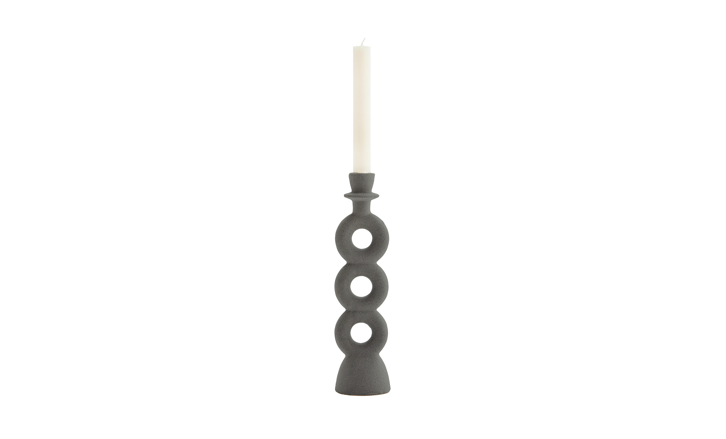 LJUSSTAKE Stengods 32 cm Antracit